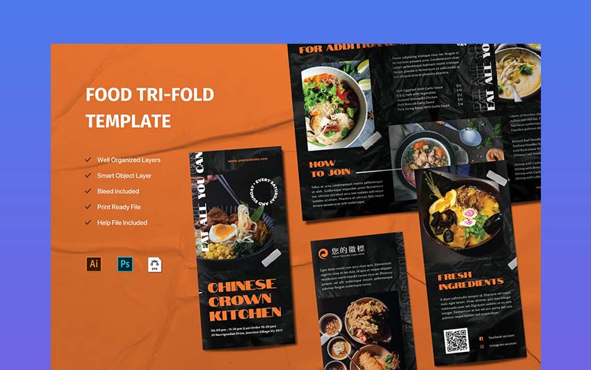 Trifold Food Brochure Template